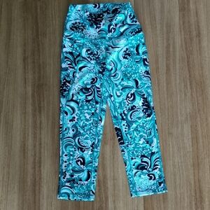 Lilly Pulitzer Blue and Black Leggings Athletic Bottoms